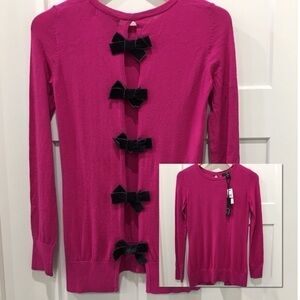 Peony and Me by Perry Ellis Fuchsia open back Lon sleeve sweater bows